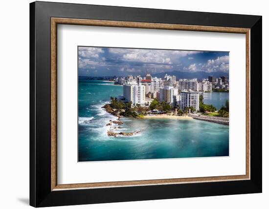 Aerial View Of Condado Shoreline-George Oze-Framed Photographic Print