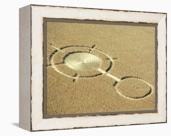 Aerial View of Crop Circles in a Wheat Field, Wiltshire, England, United Kingdom-Adam Woolfitt-Framed Premier Image Canvas