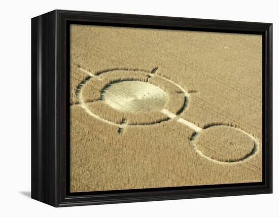 Aerial View of Crop Circles in a Wheat Field, Wiltshire, England, United Kingdom-Adam Woolfitt-Framed Premier Image Canvas