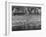 Aerial View of Crowds Enjoying a Hot 4th of July at Rockaway Beach-Sam Shere-Framed Photographic Print