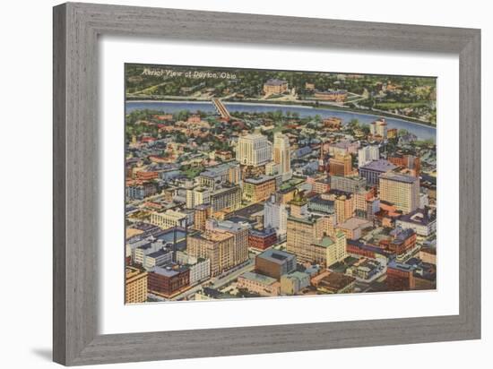 Aerial View of Dayton, Ohio-null-Framed Art Print