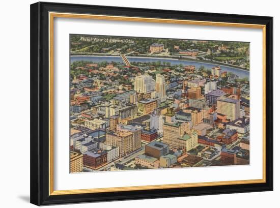 Aerial View of Dayton, Ohio-null-Framed Art Print