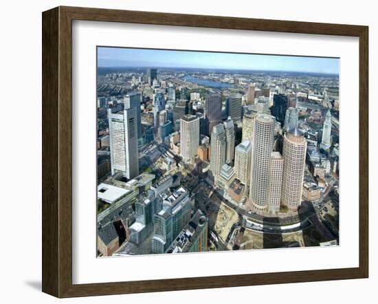 Aerial View of Downtown Boston, Massachusetts, USA-John Coletti-Framed Photographic Print