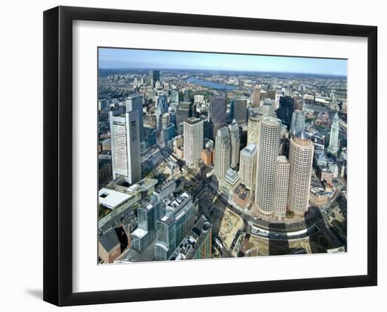 Aerial View of Downtown Boston, Massachusetts, USA-John Coletti-Framed Photographic Print