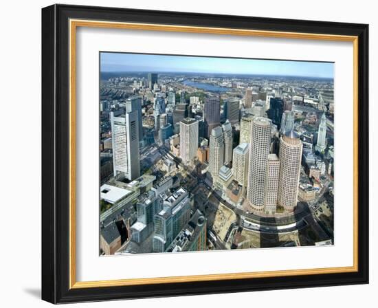 Aerial View of Downtown Boston, Massachusetts, USA-John Coletti-Framed Photographic Print