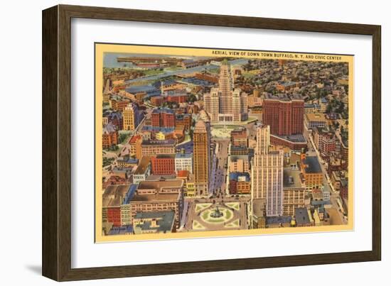 Aerial View of Downtown Buffalo, New York-null-Framed Art Print