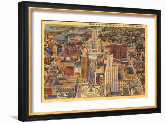 Aerial View of Downtown Buffalo, New York-null-Framed Art Print