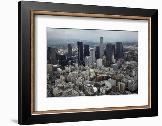 Aerial View. of Downtown Los Angeles-David Wall-Framed Photographic Print