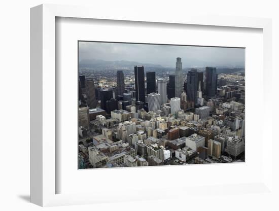 Aerial View. of Downtown Los Angeles-David Wall-Framed Photographic Print