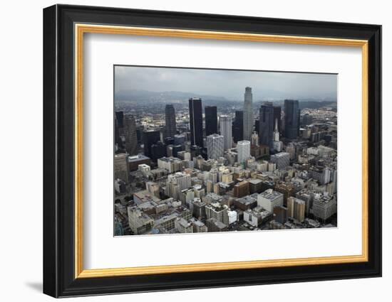 Aerial View. of Downtown Los Angeles-David Wall-Framed Photographic Print