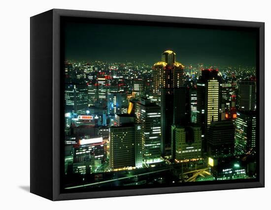 Aerial View of Downtown Skyline, Osaka, Japan-Nancy & Steve Ross-Framed Premier Image Canvas