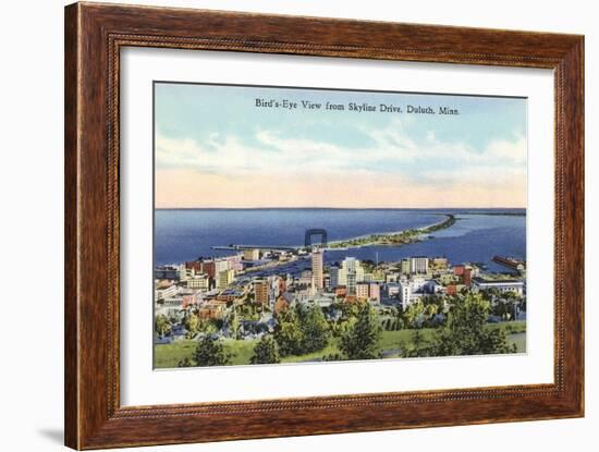 Aerial View of Duluth, Minnesota-null-Framed Art Print