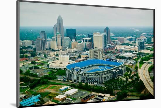 Aerial view of Ericcson Stadium and Charlotte, NC-null-Mounted Photographic Print