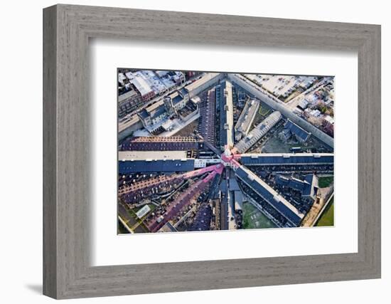 Aerial view of factory triangular pattern in Philadelphia, Pennsylvania-null-Framed Photographic Print