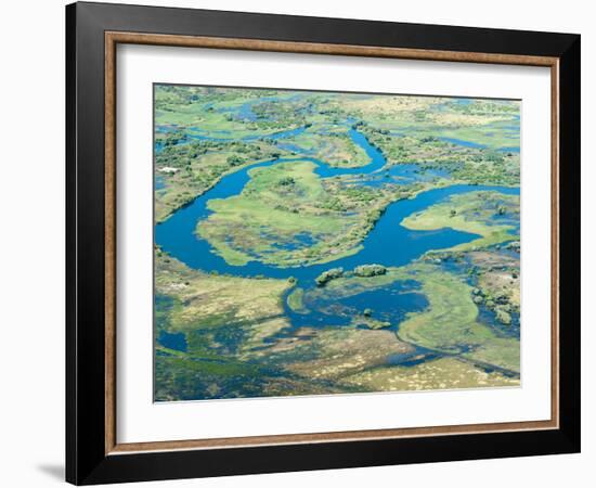 Aerial View of Floodplains, Water Channels, and Islands, Zambezi and Chobe Rivers, Namibia-Kim Walker-Framed Photographic Print