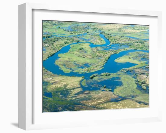 Aerial View of Floodplains, Water Channels, and Islands, Zambezi and Chobe Rivers, Namibia-Kim Walker-Framed Photographic Print