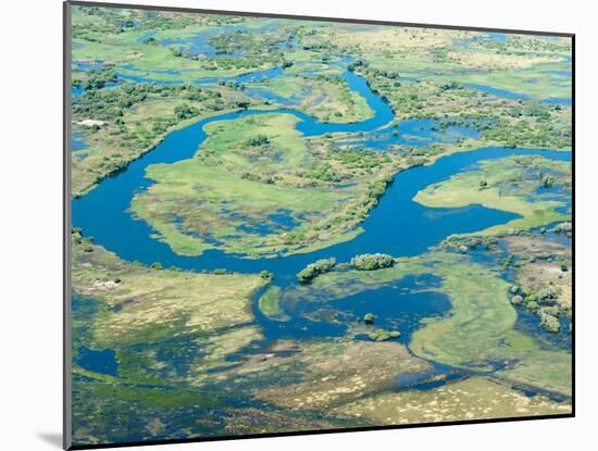 Aerial View of Floodplains, Water Channels, and Islands, Zambezi and Chobe Rivers, Namibia-Kim Walker-Mounted Photographic Print