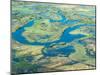 Aerial View of Floodplains, Water Channels, and Islands, Zambezi and Chobe Rivers, Namibia-Kim Walker-Mounted Photographic Print