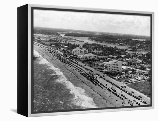 Aerial View of Fort Lauderdale Beach, 1950-null-Framed Premier Image Canvas