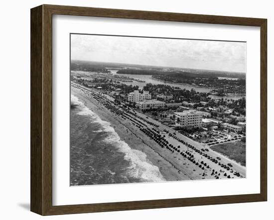 Aerial View of Fort Lauderdale Beach, 1950-null-Framed Photographic Print