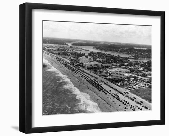 Aerial View of Fort Lauderdale Beach, 1950-null-Framed Photographic Print