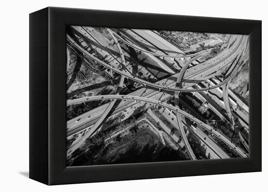 Aerial view of freeway interchange, City Of Los Angeles, Los Angeles County, California, USA-Panoramic Images-Framed Premier Image Canvas