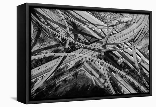 Aerial view of freeway interchange, City Of Los Angeles, Los Angeles County, California, USA-Panoramic Images-Framed Premier Image Canvas