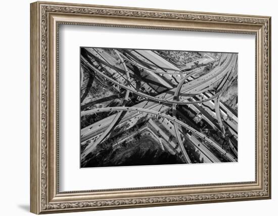 Aerial view of freeway interchange, City Of Los Angeles, Los Angeles County, California, USA-Panoramic Images-Framed Photographic Print