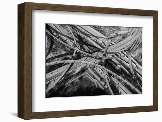 Aerial view of freeway interchange, City Of Los Angeles, Los Angeles County, California, USA-Panoramic Images-Framed Photographic Print