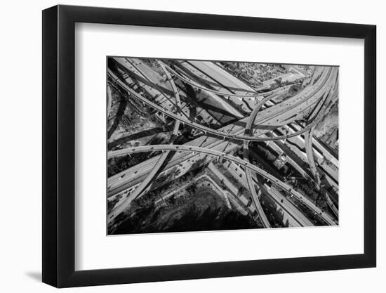 Aerial view of freeway interchange, City Of Los Angeles, Los Angeles County, California, USA-Panoramic Images-Framed Photographic Print