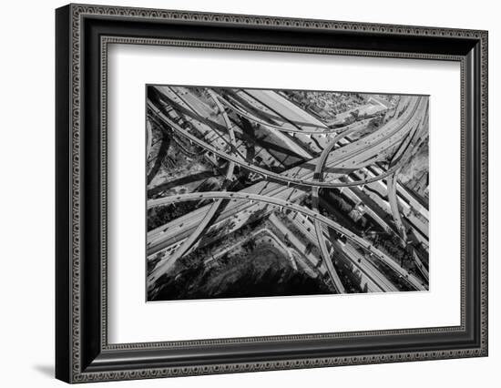 Aerial view of freeway interchange, City Of Los Angeles, Los Angeles County, California, USA-Panoramic Images-Framed Photographic Print