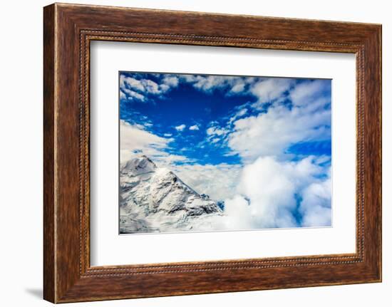 Aerial View of Glacier Peak on Fox Glacier, South Island, New Zealand, Pacific-Laura Grier-Framed Photographic Print