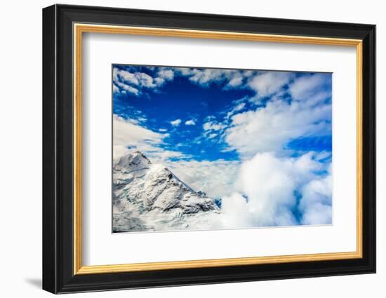 Aerial View of Glacier Peak on Fox Glacier, South Island, New Zealand, Pacific-Laura Grier-Framed Photographic Print