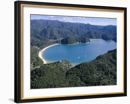 Aerial View of Golden Bay, Takaka, Abel Tasman National Park, Nelson, South Island, New Zealand-D H Webster-Framed Photographic Print