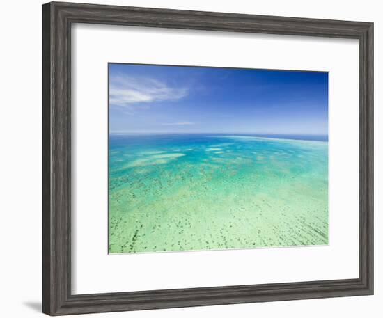 Aerial View of Green Island, The Great Barrier Reef, Cairns Area, North Coast, Queensland-Walter Bibikow-Framed Photographic Print