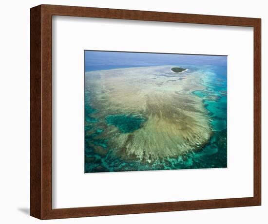 Aerial View of Green Island, The Great Barrier Reef, Cairns Area, North Coast, Queensland-Walter Bibikow-Framed Photographic Print