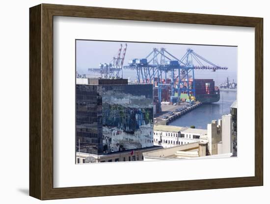 Aerial View of Harbour, Valparaiso, Chile-Peter Groenendijk-Framed Photographic Print