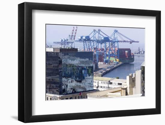 Aerial View of Harbour, Valparaiso, Chile-Peter Groenendijk-Framed Photographic Print