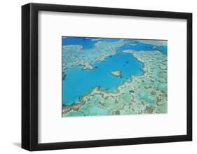 Aerial View of Heart Reef, Great Barrier Reef, Queensland, Australia-Peter Adams-Framed Photographic Print