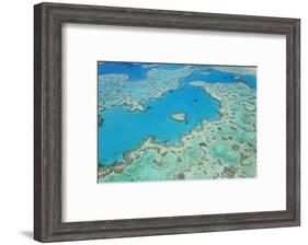 Aerial View of Heart Reef, Great Barrier Reef, Queensland, Australia-Peter Adams-Framed Photographic Print
