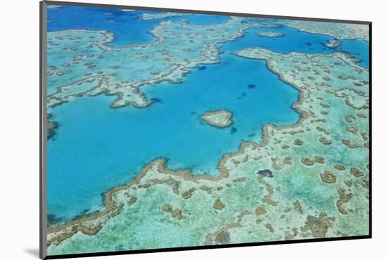 Aerial View of Heart Reef, Great Barrier Reef, Queensland, Australia-Peter Adams-Mounted Photographic Print