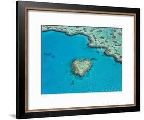 Aerial View of Heart Reef, Part of Great Barrier Reef, Queensland, Australia-Peter Adams-Framed Photographic Print