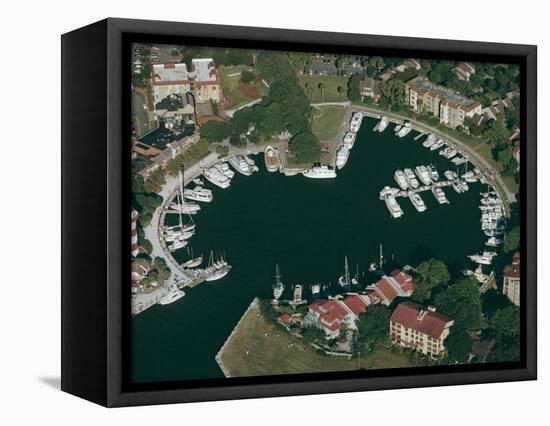 Aerial View of Hilton Head Harbour Town, South Carolina, USA-Kim Hart-Framed Premier Image Canvas