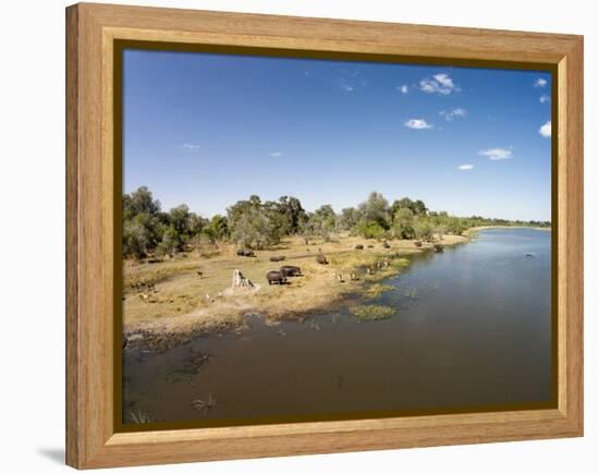Aerial View of Hippo Pond, Moremi Game Reserve, Botswana-Paul Souders-Framed Premier Image Canvas
