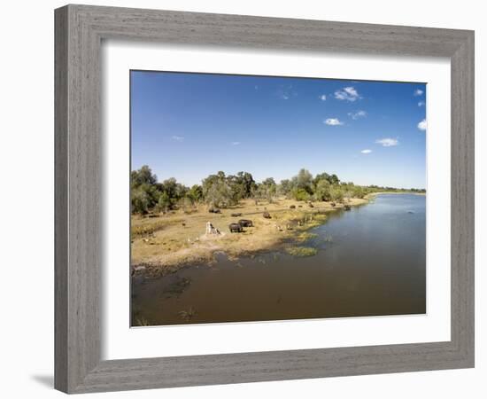 Aerial View of Hippo Pond, Moremi Game Reserve, Botswana-Paul Souders-Framed Photographic Print