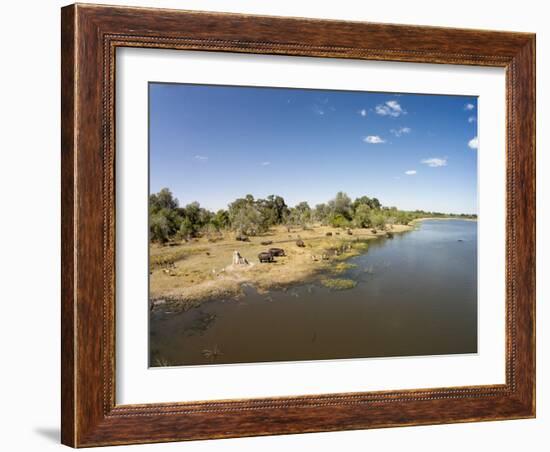 Aerial View of Hippo Pond, Moremi Game Reserve, Botswana-Paul Souders-Framed Photographic Print