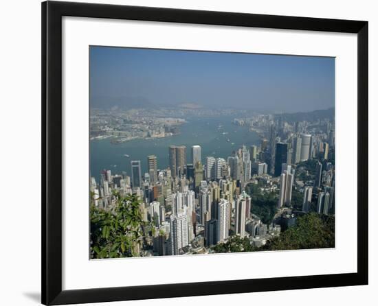 Aerial View of Hong Kong Harbour, China-Fraser Hall-Framed Photographic Print