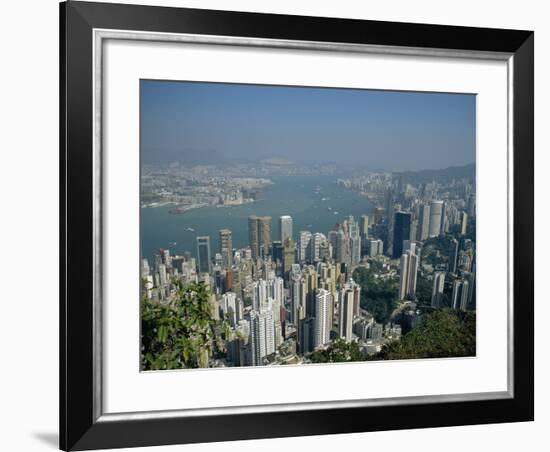 Aerial View of Hong Kong Harbour, China-Fraser Hall-Framed Photographic Print