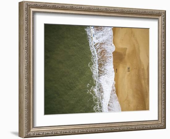 Aerial view of Hossegor Beach, Les Landes, Nouvelle-Aquitaine, France, Europe-Ben Pipe-Framed Photographic Print