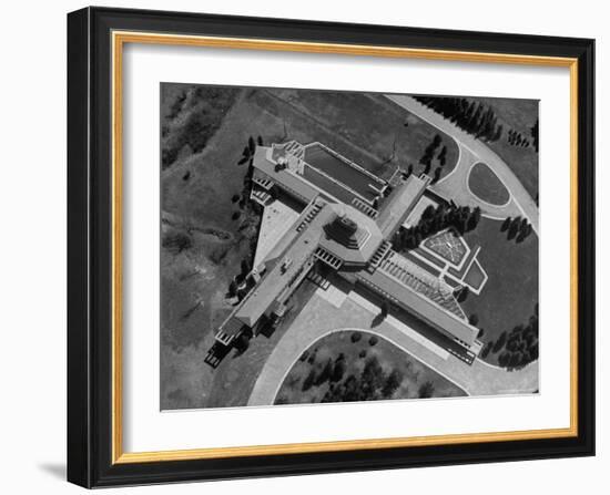 Aerial View of House Designed by Architect Frank Lloyd Wright-Frank Scherschel-Framed Photographic Print
